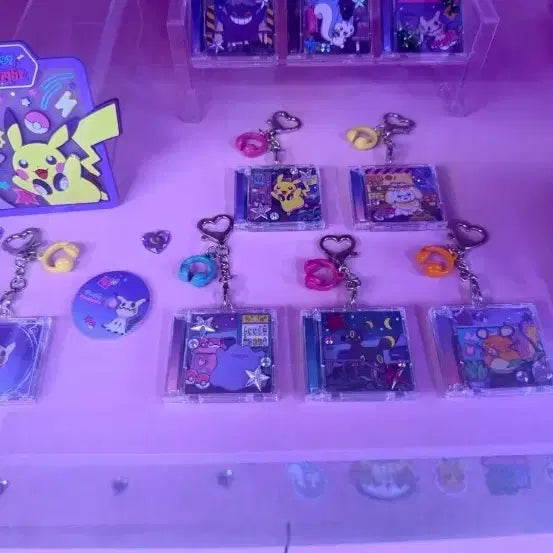 [BUNJANG] Pokemon Metamon Playground Mini CD Keychain Pikachu &amp; Gengar Bundle Set / 메타몽놀이터 포켓몬 미니 CD 키홀더 피카츄, 팬텀 세트로 일괄 판매