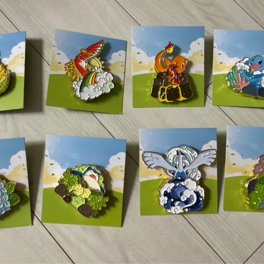 [BUNJANG] Pokemon Ichii Pokemon Badge Set (8 Types) / 포켓몬 이삭 포켓몬 뱃지 세트 8종 팝니다