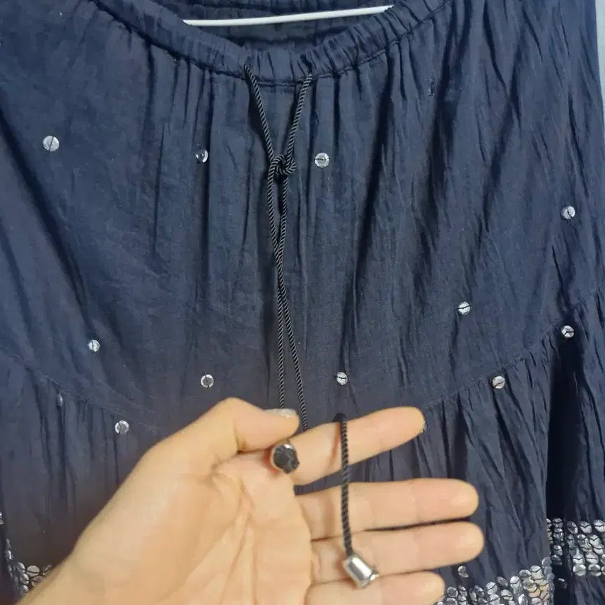 [BUNJANG] Sparkling Sequin Flared Maxi Skirt - Women&