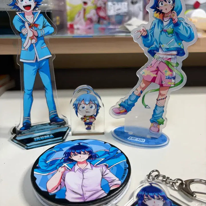 [BUNJANG] Iruma-kun Mairimashita! Iruma-kun Acrylic Stand, Keyring, and Round Goods Bundle / (급처 악입문 이루마 굿즈