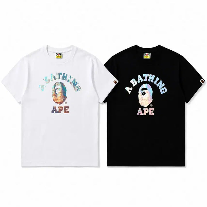 [BUNJANG] Bape Hologram T-Shirt (Black/White) / 정품/무료배송) 베이프 홀로그램 반팔 , 블랙 화이트