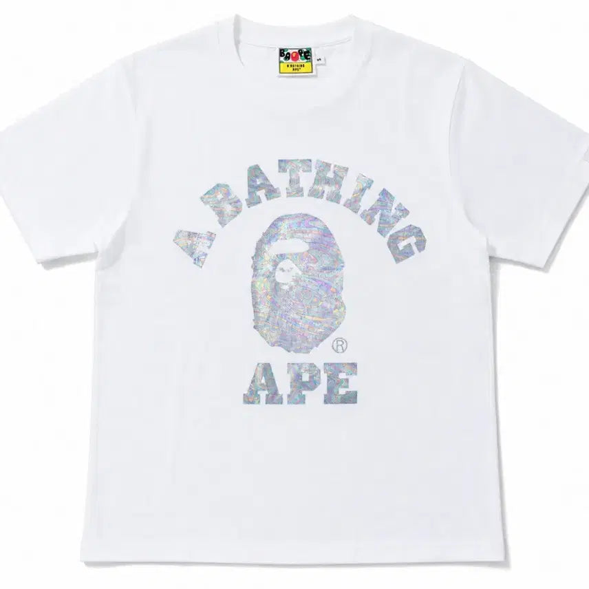 [BUNJANG] Bape Hologram T-Shirt (Black/White) / 정품/무료배송) 베이프 홀로그램 반팔 , 블랙 화이트