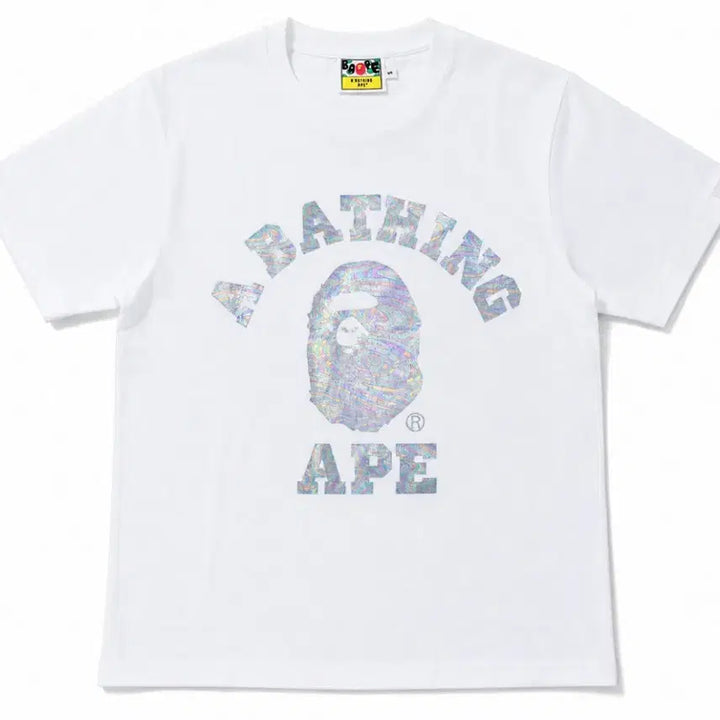[BUNJANG] Bape Hologram T-Shirt (Black/White) / 정품/무료배송) 베이프 홀로그램 반팔 , 블랙 화이트