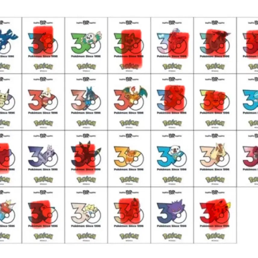 [BUNJANG] Baskin Robbins Pokemon 30th Anniversary Stickers / 베라 포켓몬 30주년 스티커 팝니다