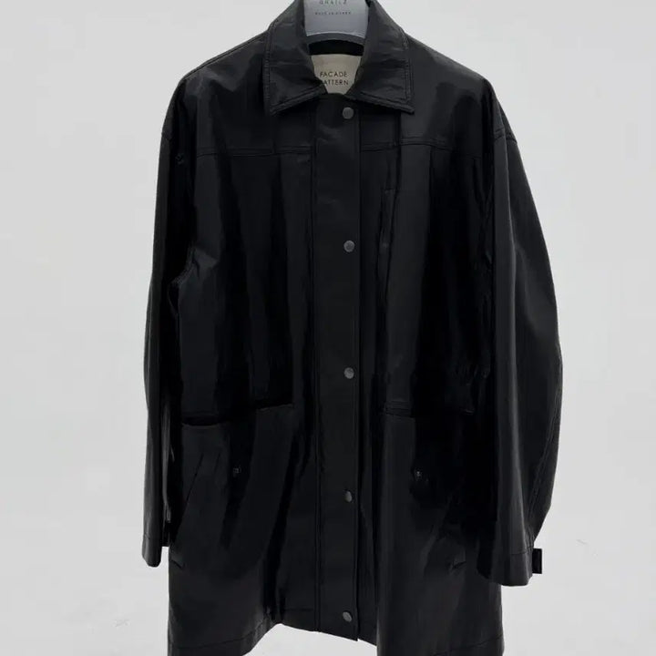 [BUNJANG] Facade Pattern Leather Utility Jacket / 파사드패턴 레더 유틸리티 가죽자켓