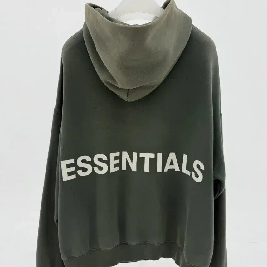 [BUNJANG] Fear of God Essentials Back Logo Hoodie Deep Green / 피어오브갓 에센셜 백로고 후드티