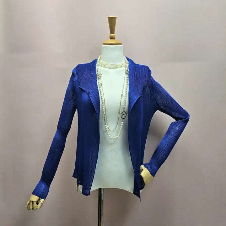 [BUNJANG] RANMA Blue Pleated Cardigan / RANMA 블루 플리츠 가디건