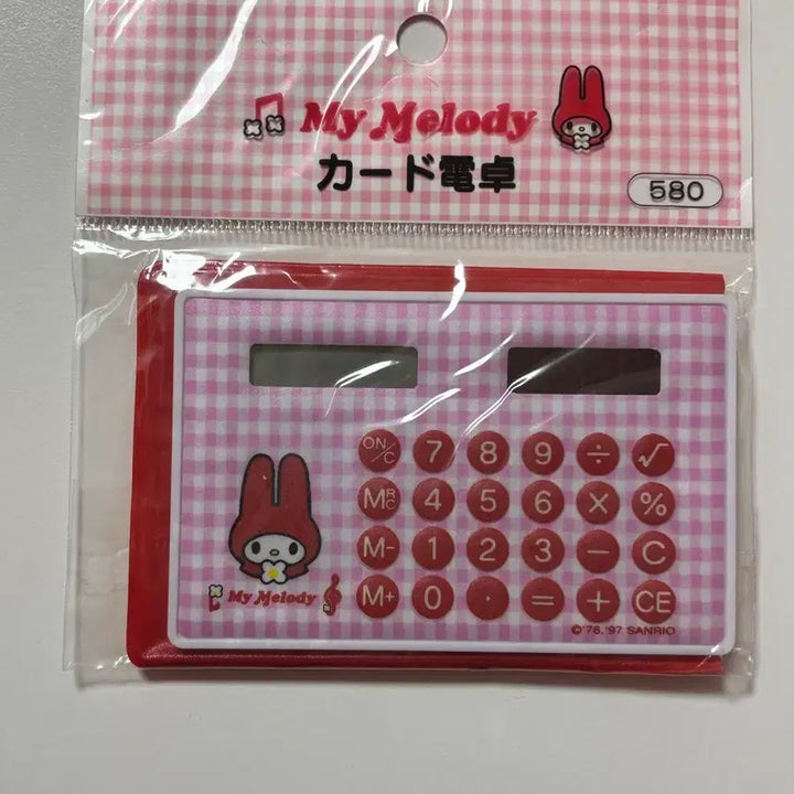 [BUNJANG] Classic Red My Melody Card-Type Mini Retro Calculator / 고전 빨간마이멜로디 카드형 미니 레트로 계산기
