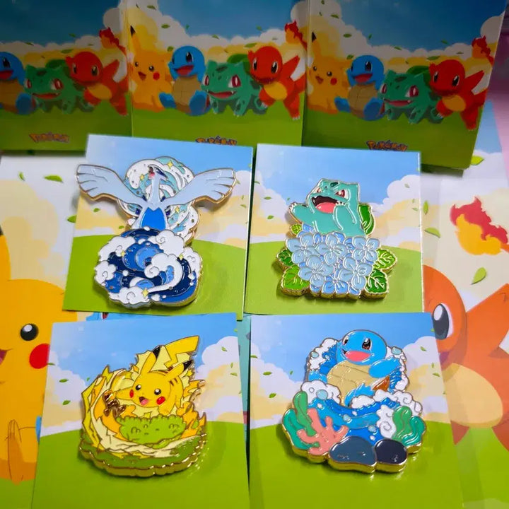 [BUNJANG] Isaac Toast x Pokémon Collaboration Metal Badge Lugia + Diglett / 이삭토스트 포켓몬 콜라보 메탈 뱃지 루기아 + 디그다