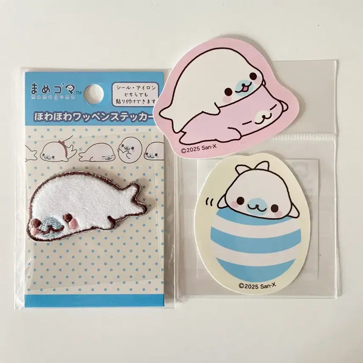 [BUNJANG] Mamegoma "Shirogoma &amp; Sakuragoma" Sticker Set / 마메고마 스티커 시로고마 사쿠라고마 세트