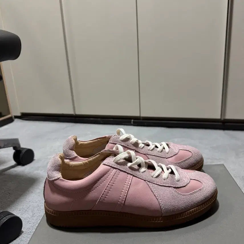 [BUNJANG] Spao Uni Leather German Army Trainers Pink (Size 260) / 슈펜 유니 레더 독일군 핑크 (260)