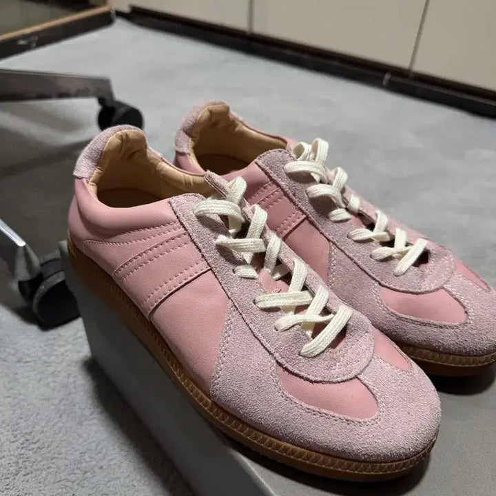 [BUNJANG] Spao Uni Leather German Army Trainers Pink (Size 260) / 슈펜 유니 레더 독일군 핑크 (260)