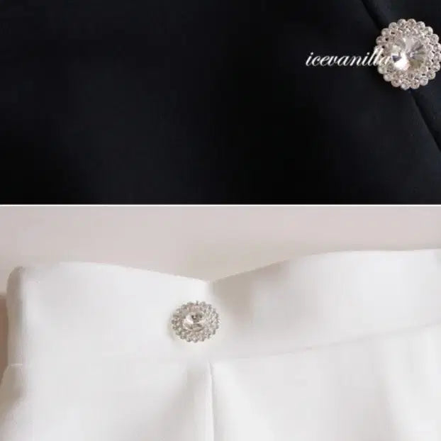 [BUNJANG] Cubic Slit Mini Skirt - Black / 큐빅 트임 미니스커트 새상품 수입의류 파티룩 홀복