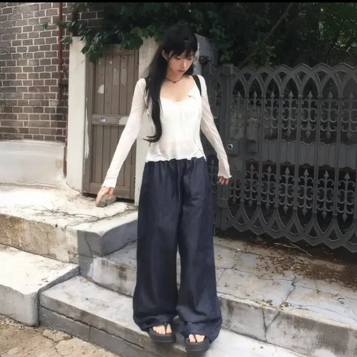 [SOLD OUT] 모디무드 썸머 생지 와이드 팬츠