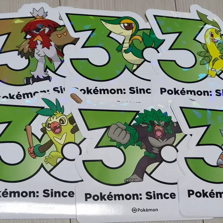 [BUNJANG] Pokemon 30th Anniversary Logo Stickers - Starter Pokemon Set / 포켓몬 30주년 로고 스티커 풀포켓몬 스타팅 판매합니다.