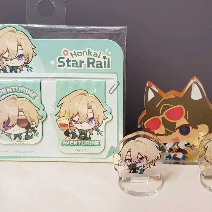 [BUNJANG] Honkai Star Rail Aventurine Acrylic Stand &amp; Magnet Bookmark Set / 붕괴스타레일 어벤츄린 아크릴스탠드 자석 북마크세트