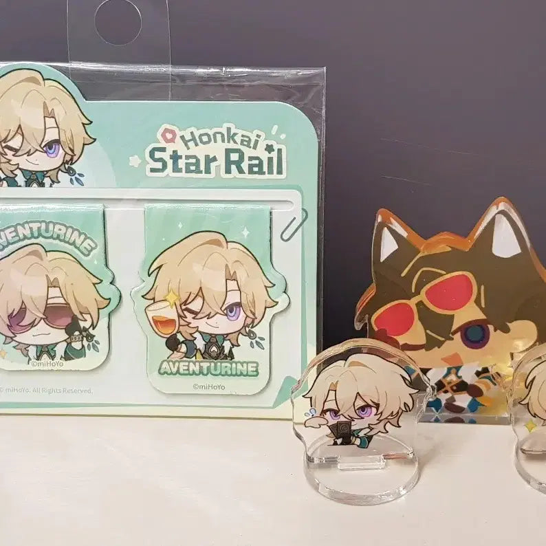 [BUNJANG] Honkai Star Rail Aventurine Acrylic Stand &amp; Magnet Bookmark Set / 붕괴스타레일 어벤츄린 아크릴스탠드 자석 북마크세트