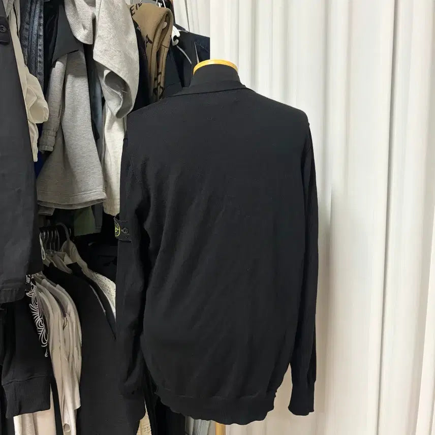 [BUNJANG] Stone Island Black Cardigan XL / {새상품급/XL}스톤아일랜드 블랙 가디건