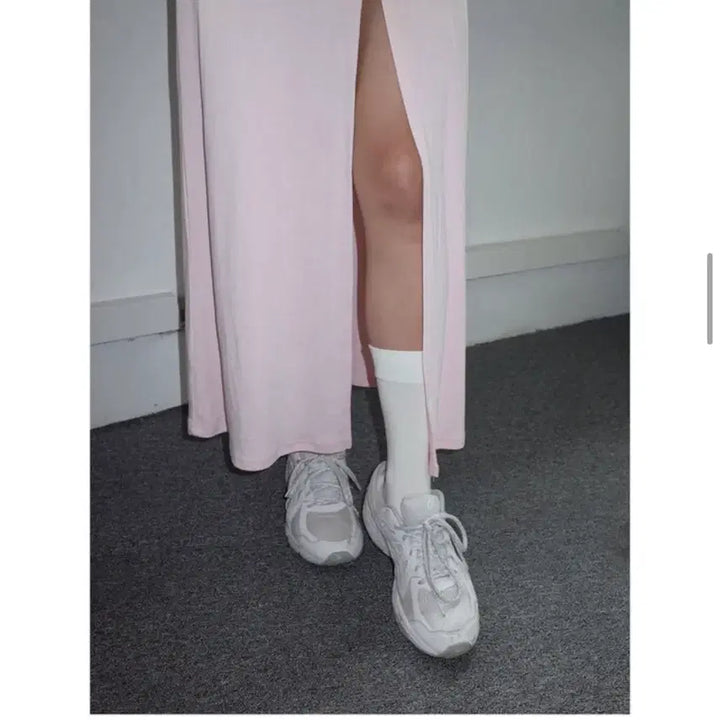[BUNJANG] Babywrap Pink Line Back Halter Dress / 베이비랩 핑크 라인 백 홀터 원피스
