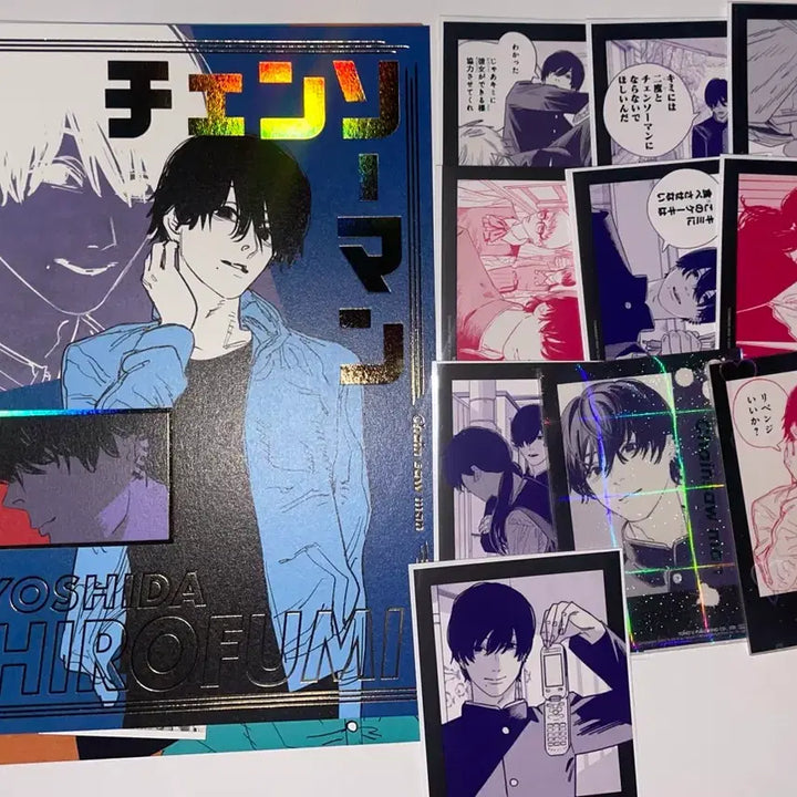 [BUNJANG] Chainsaw Man Yoshida Hirofumi Taiwan First Edition Gold Foil Illustration Card Set / 체인소맨 요시다 히로후미 지류 대만초판 특전 금박일러스트카드
