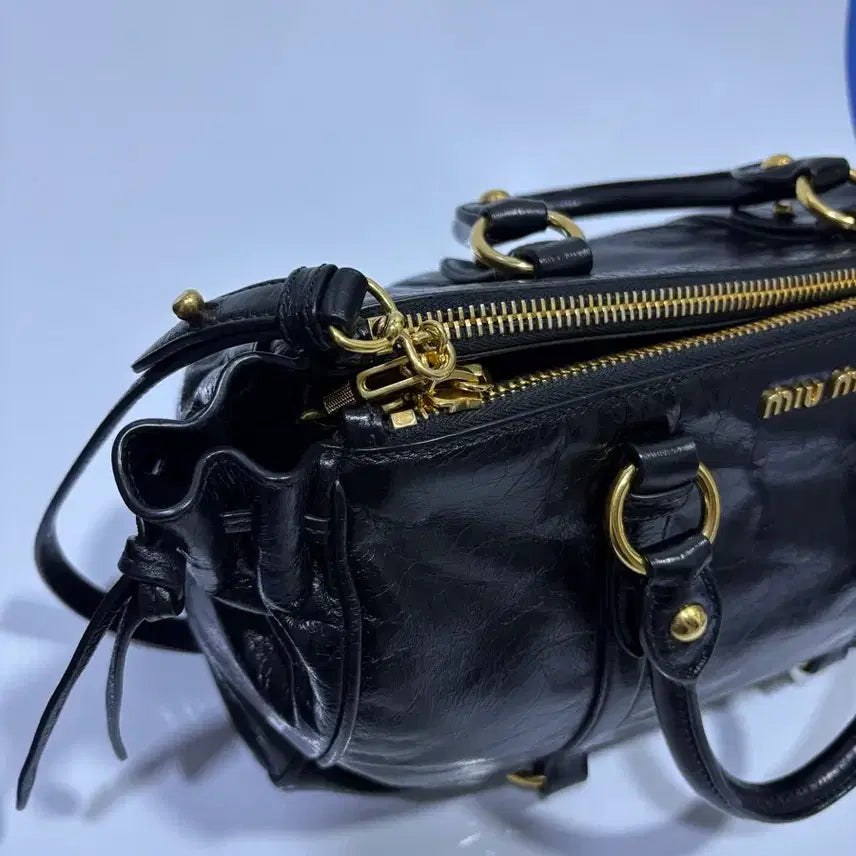 [BUNJANG] Miu Miu Vitello Shine Satchel Bag Black / 미우미우 비텔로 샤인 사첼백 블랙