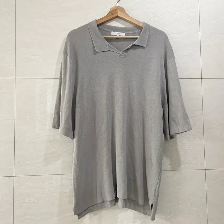 [BUNJANG] 247 Series Open Collar Short Sleeve Knit Men&