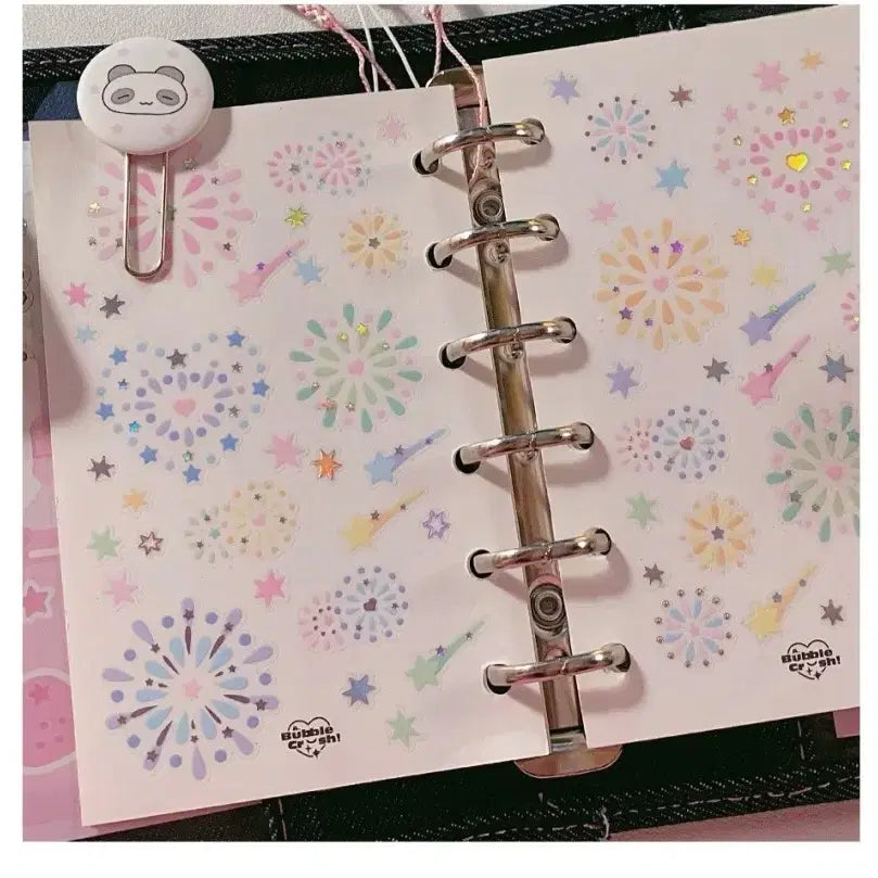 [BUNJANG] Kiss-Cut Sticker Set - Star Glitter Fireworks Design / 키스컷 띵) 말랑콩 별가루 폭죽 다꾸 용품 스티커