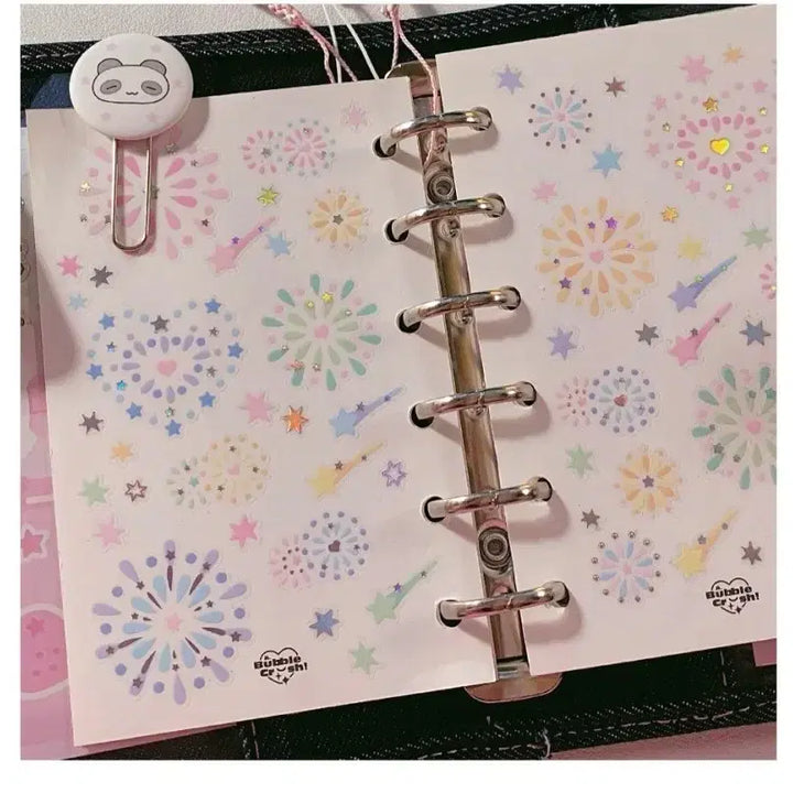 [BUNJANG] Kiss-Cut Sticker Set - Star Glitter Fireworks Design / 키스컷 띵) 말랑콩 별가루 폭죽 다꾸 용품 스티커
