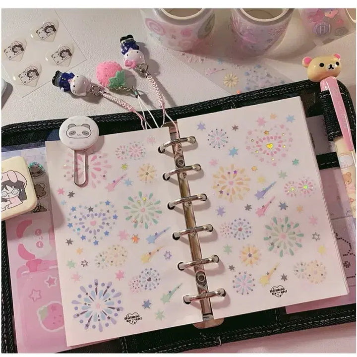 [BUNJANG] Kiss-Cut Sticker Set - Star Glitter Fireworks Design / 키스컷 띵) 말랑콩 별가루 폭죽 다꾸 용품 스티커