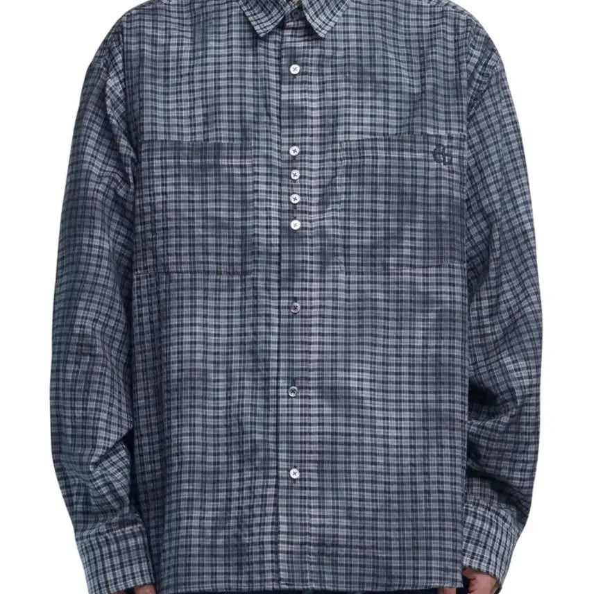 [BUNJANG] NOMANUAL Oversized Check Shirt Charcoal L / 노매뉴얼 오버사이즈 체크 셔츠 차콜L