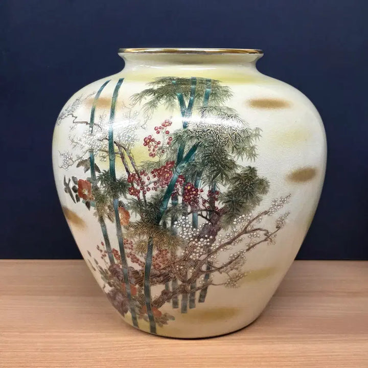 [BUNJANG] Kutani Ware Large Gilt Bird and Flower Vase / 명품 일본 도자기 - 구타니 야키 화조도 대형 금채 화병