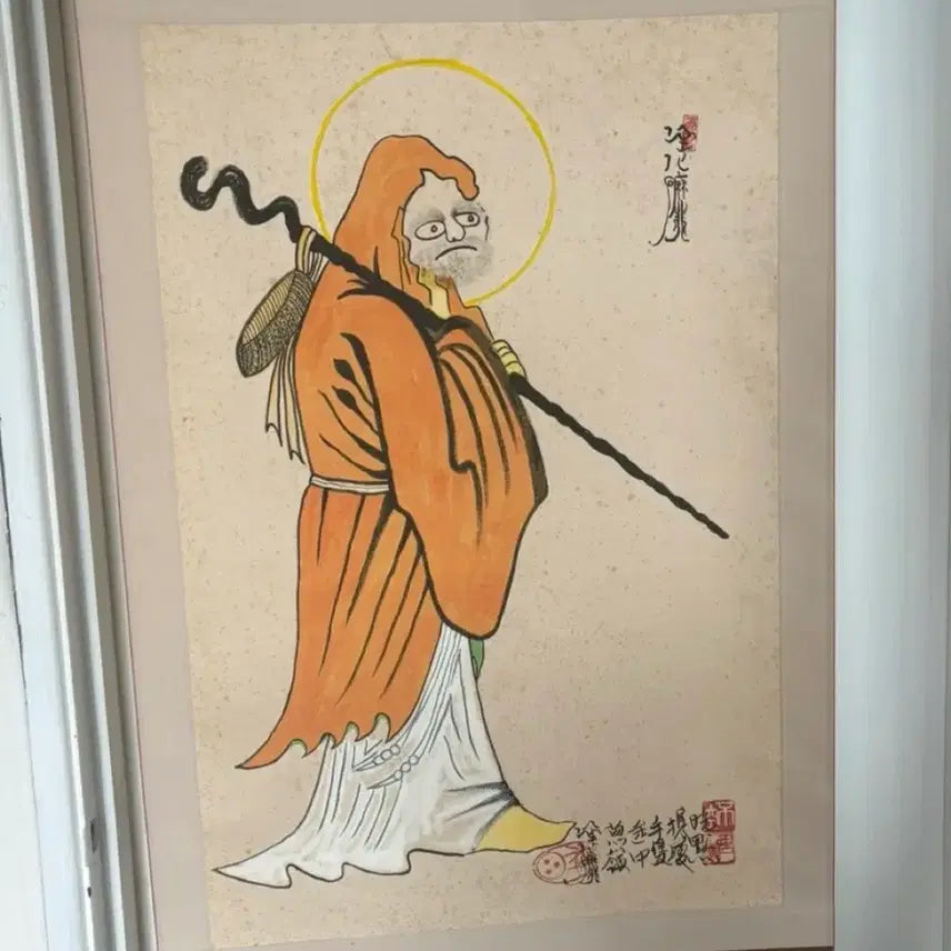 [BUNJANG] Dalma Bodhisattva Colored Scroll Painting / 달마  채색  족자