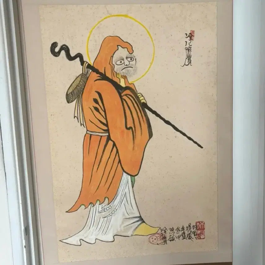 [BUNJANG] Dalma Bodhisattva Colored Scroll Painting / 달마  채색  족자