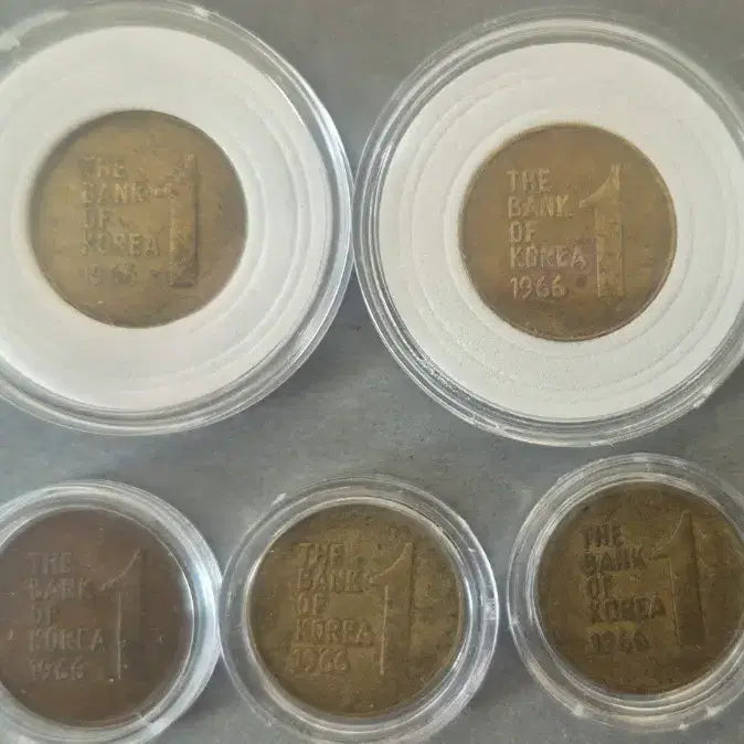 [BUNJANG] Bank of Korea 1966 1 Won Coin (5 pieces) / 한국은행 1966년 1원 동전 5개