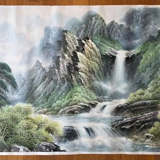 [BUNJANG] North Korean Painter Kim Seong-il/Kim Seong-yeol - Geumgangsan Seonha Valley (Large-Scale Painting) 2004 / 북한 조선화가 금강산 선하계곡 (대작)
