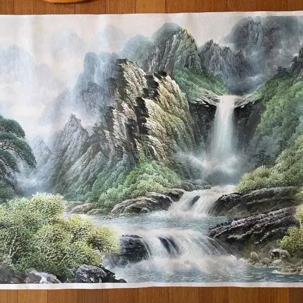 [BUNJANG] North Korean Painter Kim Seong-il/Kim Seong-yeol - Geumgangsan Seonha Valley (Large-Scale Painting) 2004 / 북한 조선화가 금강산 선하계곡 (대작)
