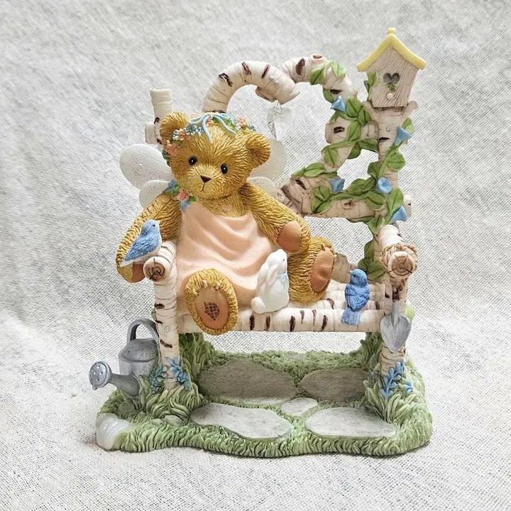 [BUNJANG] Cherished Teddies Angel &amp; Crystal Heart Figurine / 체리쉬드 테디즈 천사와 크리스탈 하트 피규어