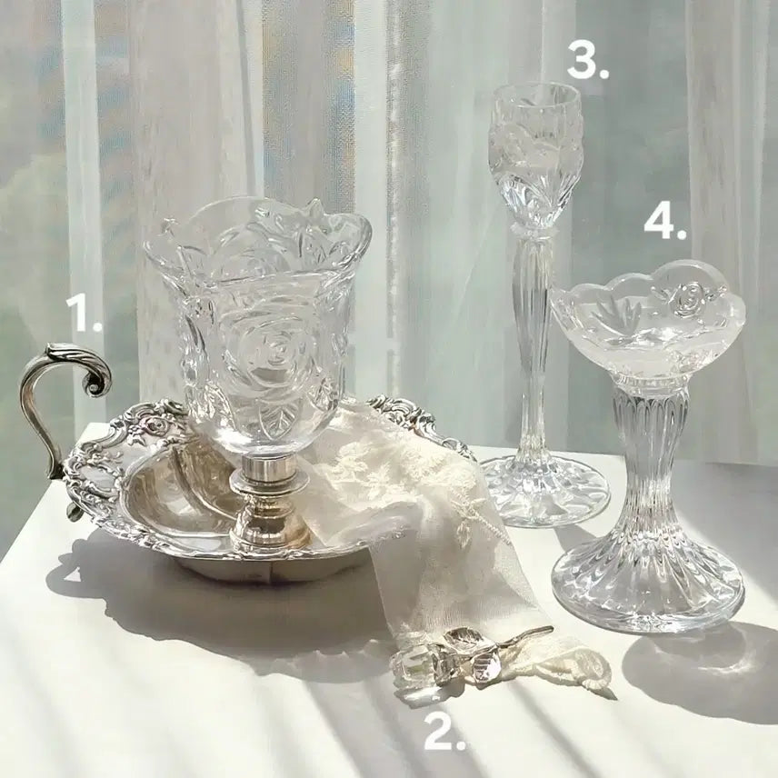 [BUNJANG] Vintage Rose Candle Holder &amp; Tulip Object Set / [빈티지] 장미촛대, 실플촛대, 소품