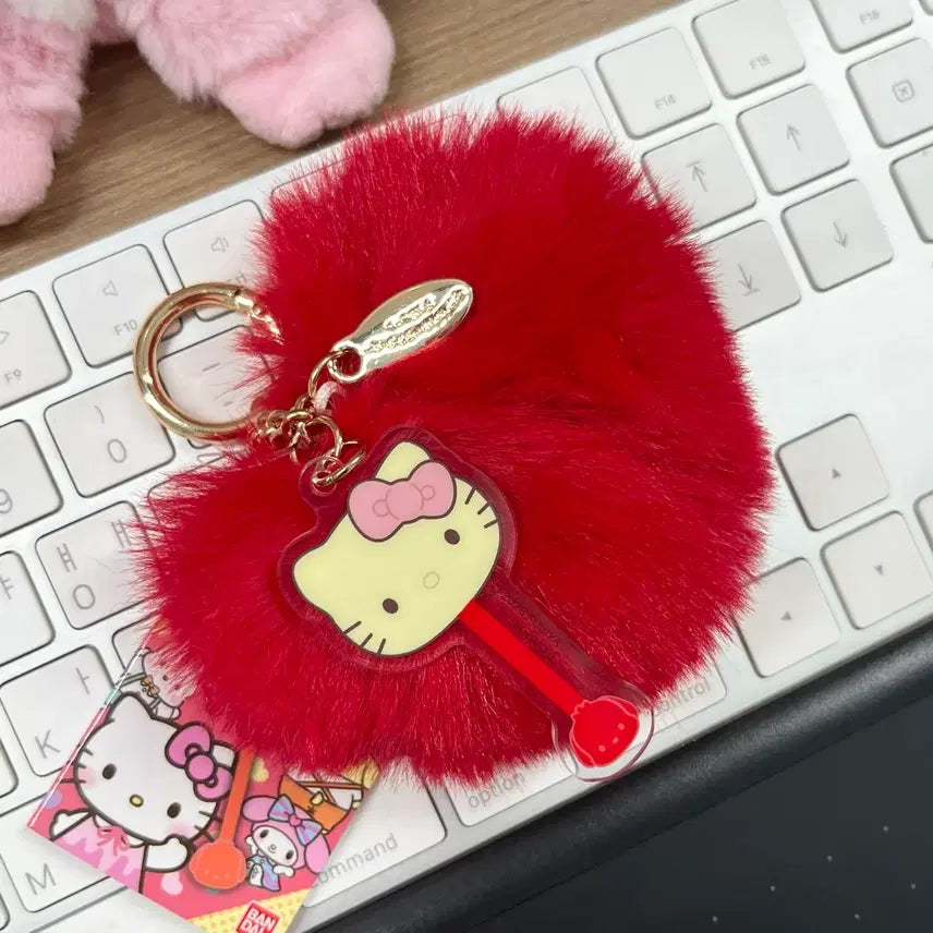 [BUNJANG] Sanrio Bandai Kitty Fur Keychain / 산리오 반다이 초콜릿 키티 퍼 키링