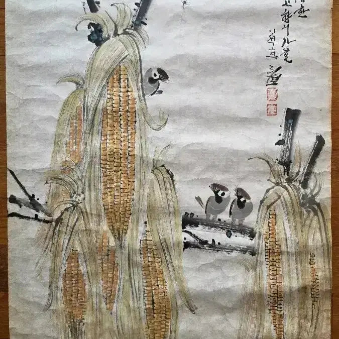 [BUNJANG] Lee Cheol "Autumn in a Bountiful Hometown" Traditional Painting / 북한 조선화가 화조도 풍성한 고향의 가을