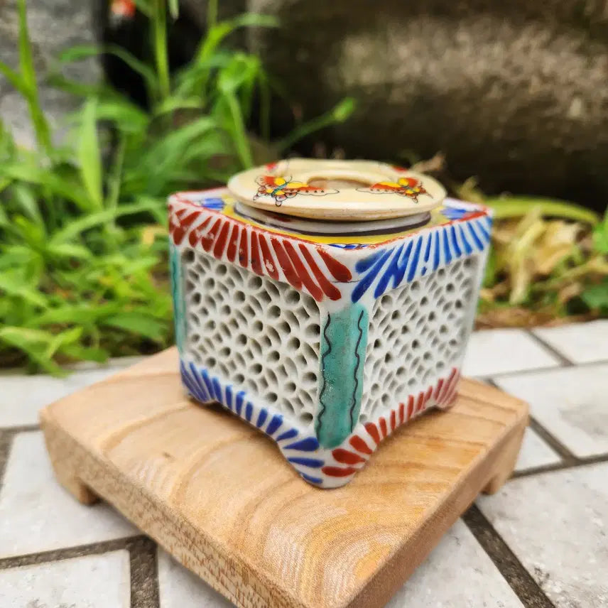 [BUNJANG] Japanese Antique Celadon Cloisonné Incense Burner / 일본 고도자기 칠보투각향로