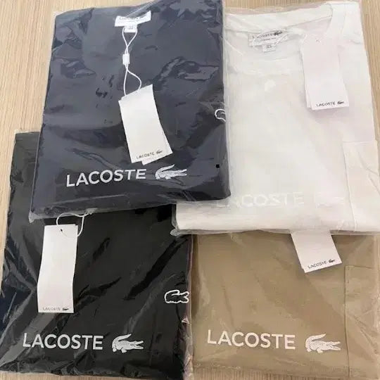 [BUNJANG] Lacoste Pocket T-Shirt (Black, White, Navy, Beige) / 정품/무료배송) 라코스테 포켓 반팔 , 블랙 화이트 네이비 베이지