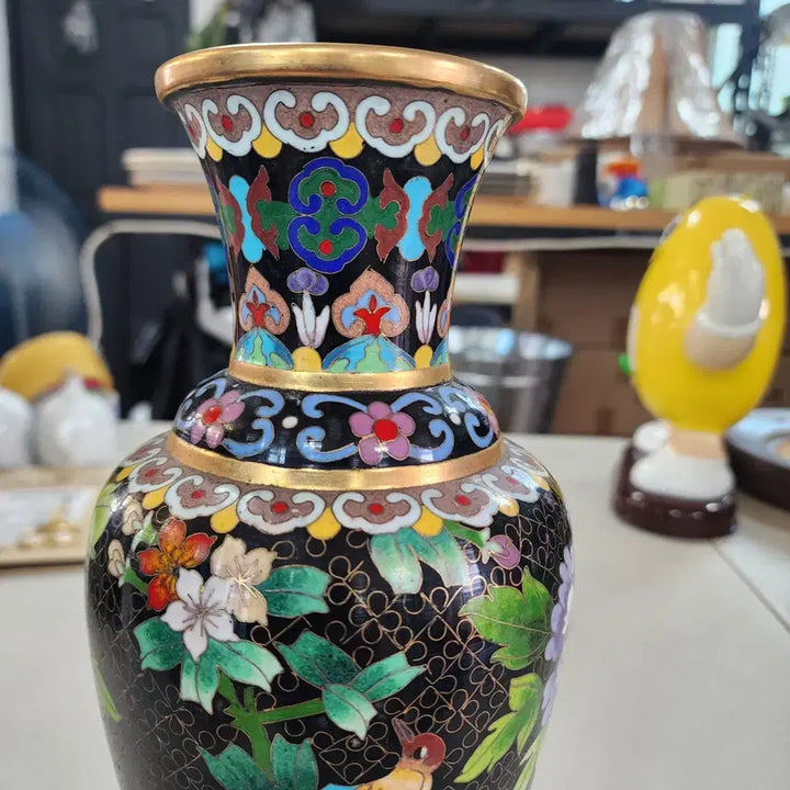 [BUNJANG] Cloisonné Enamel Large Vase 25.5cm Height / 