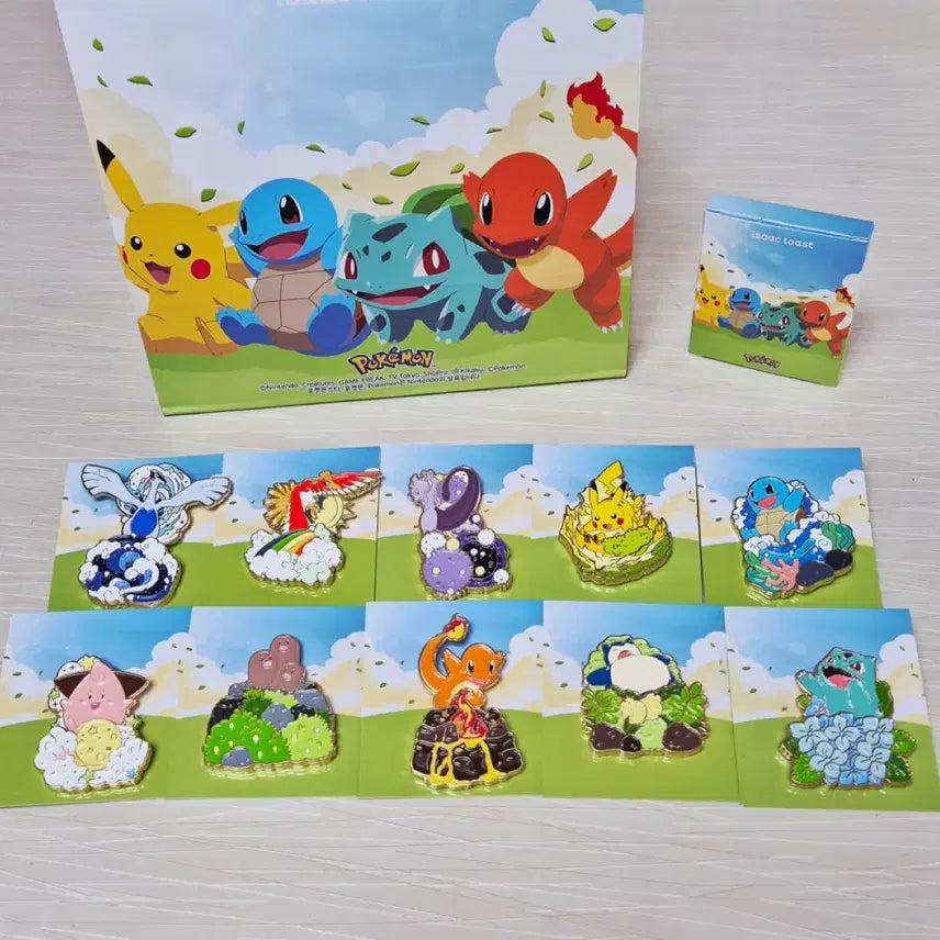 [BUNJANG] Isak Toast Pokemon 30th Anniversary Limited Edition 10-Piece Badge Set / 이삭토스트 포켓몬 뱃지 10종