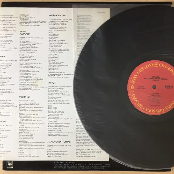 [BUNJANG] Scandal Feat. Patty Smyth Warrior 12" Vinyl LP / (수입LP) Scandal Feat. Patty Smyth / Warri