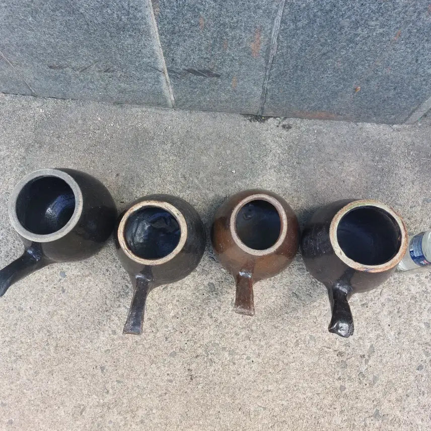 [BUNJANG] Vintage Onggi Medicinal Herb Pot (Set of 4) / 옛날 옹기 약탕기. 약단지 - 민속품. 소품용. 근대사