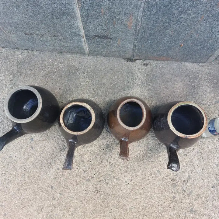 [BUNJANG] Vintage Onggi Medicinal Herb Pot (Set of 4) / 옛날 옹기 약탕기. 약단지 - 민속품. 소품용. 근대사