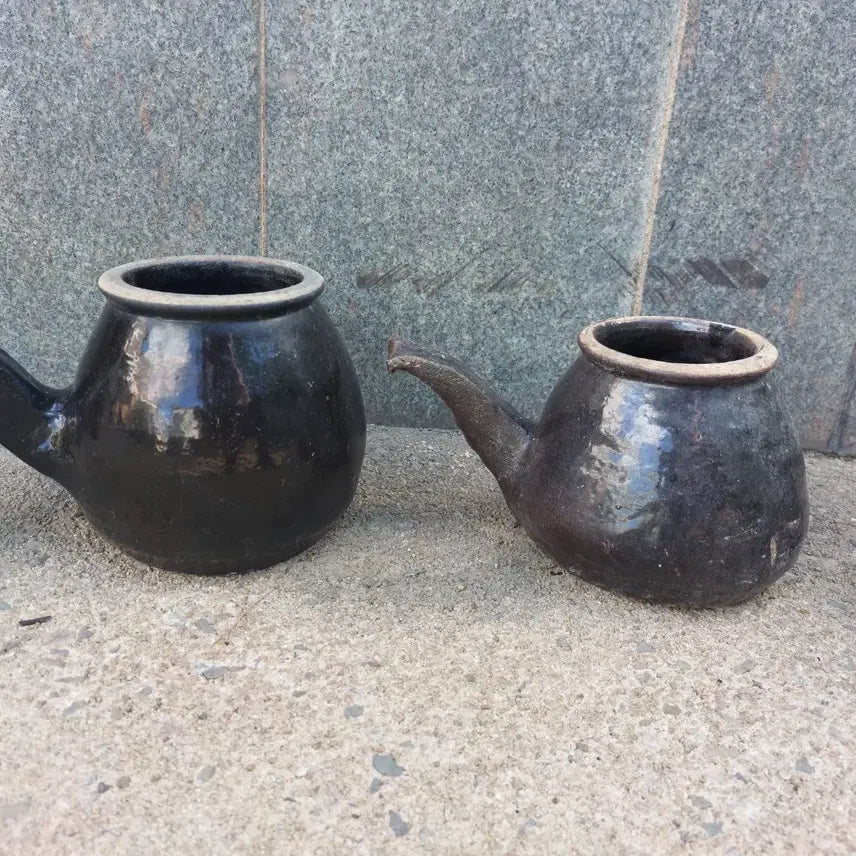[BUNJANG] Vintage Onggi Medicinal Herb Pot (Set of 4) / 옛날 옹기 약탕기. 약단지 - 민속품. 소품용. 근대사
