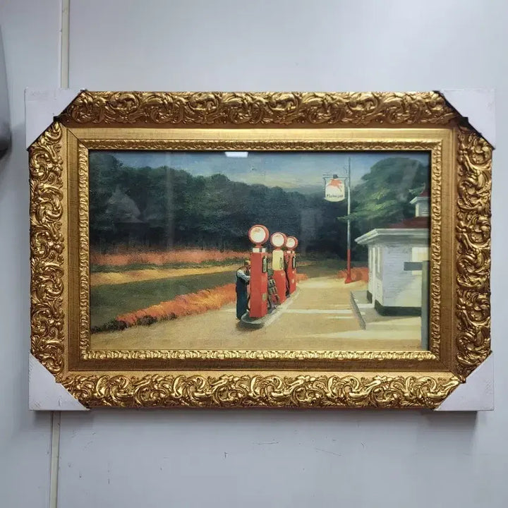 [BUNJANG] Edward Hopper Gas Station Oil Painting Reproduction / 에드워드호퍼 주유소 유화 그림 영인본