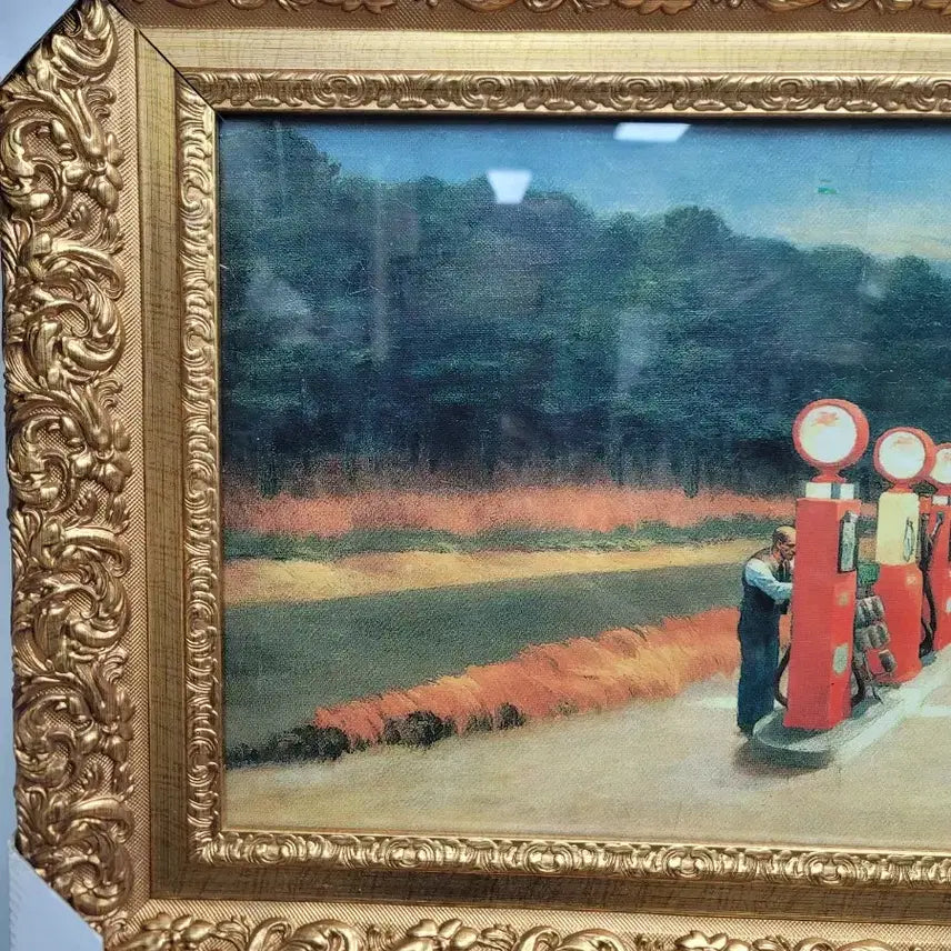 [BUNJANG] Edward Hopper Gas Station Oil Painting Reproduction / 에드워드호퍼 주유소 유화 그림 영인본